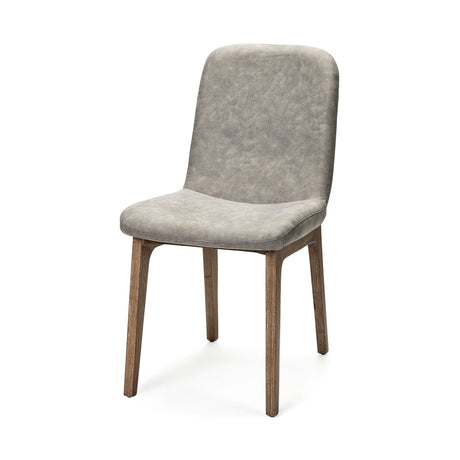 David Grey Fabric Wrap Medium Brown Wood Base Dining Chair, Set of 2 by Mercana at Eve Furniture