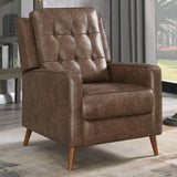 Davidson Upholstered Tufted Push Back Recliner Brown