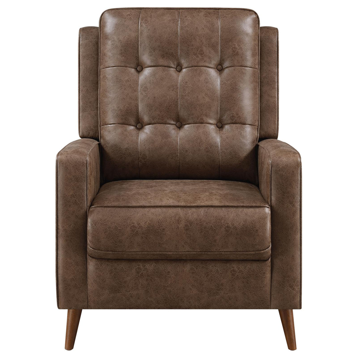 Davidson Upholstered Tufted Push Back Recliner Brown