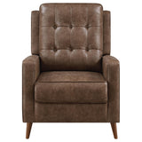 Davidson Upholstered Tufted Push Back Recliner Brown