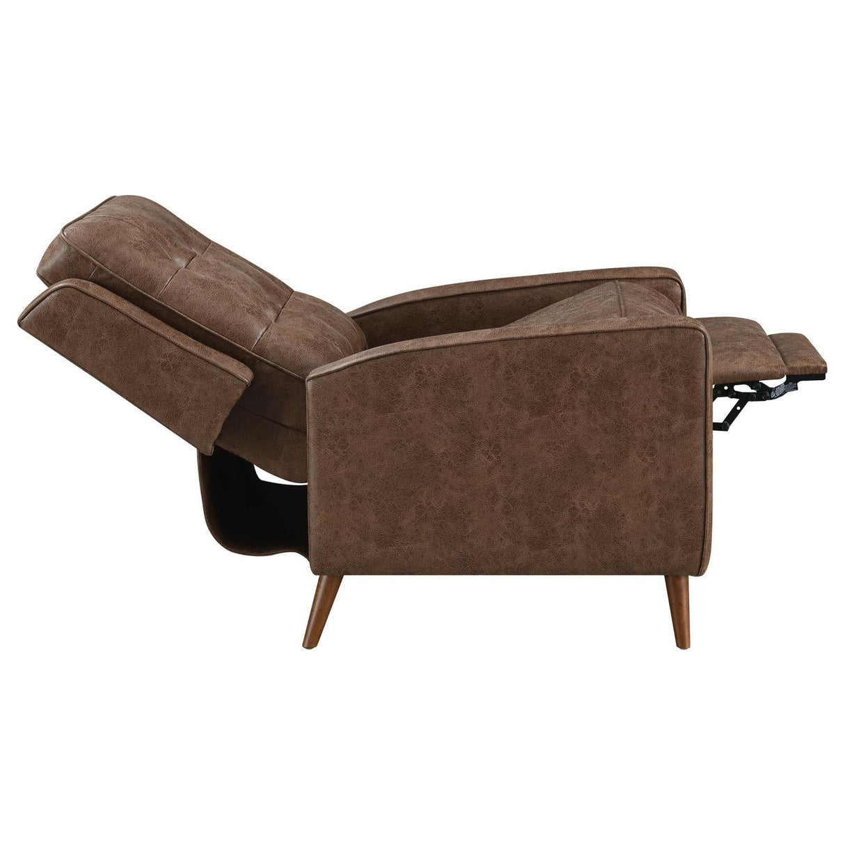 Davidson Upholstered Tufted Push Back Recliner Brown