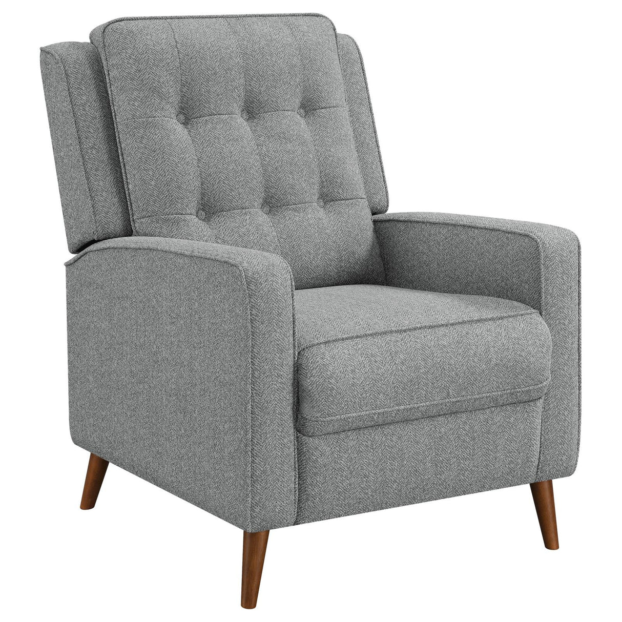 Davidson Upholstered Tufted Push Back Recliner Gray