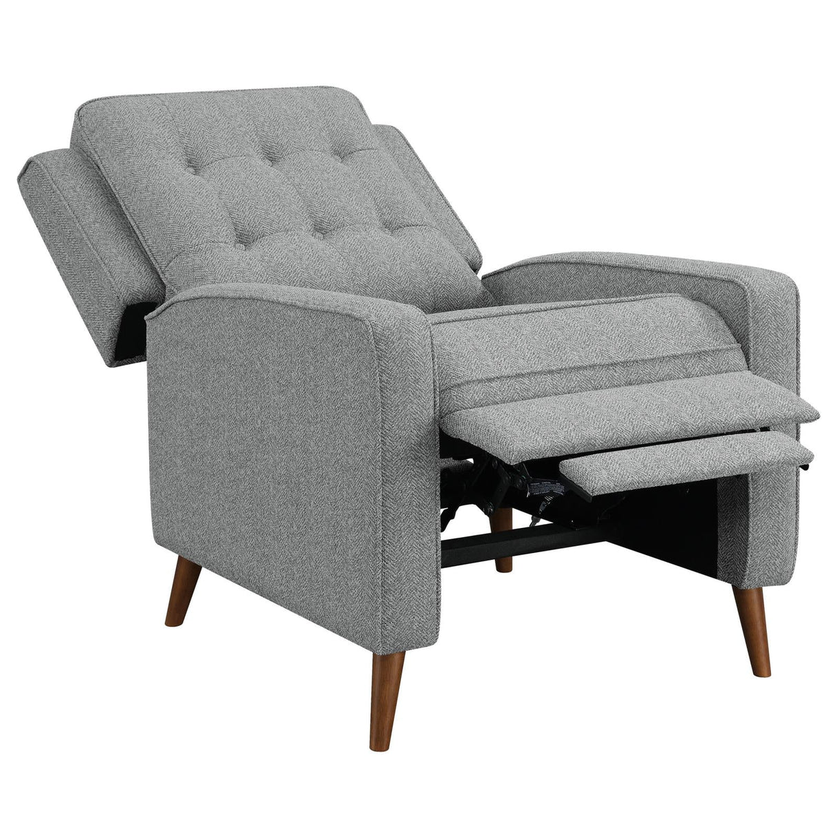 Davidson Upholstered Tufted Push Back Recliner Gray