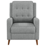 Davidson Upholstered Tufted Push Back Recliner Gray