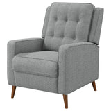 Davidson Upholstered Tufted Push Back Recliner Gray