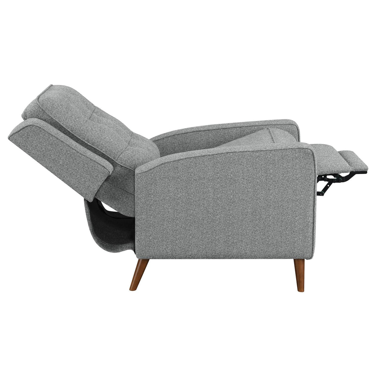 Davidson Upholstered Tufted Push Back Recliner Gray