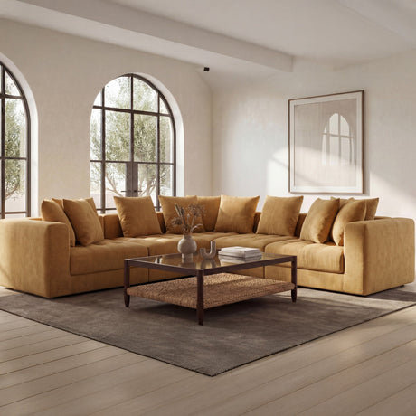 Davie Golden Yellow Classic L Modular Sectional by MOES at Eve Furniture