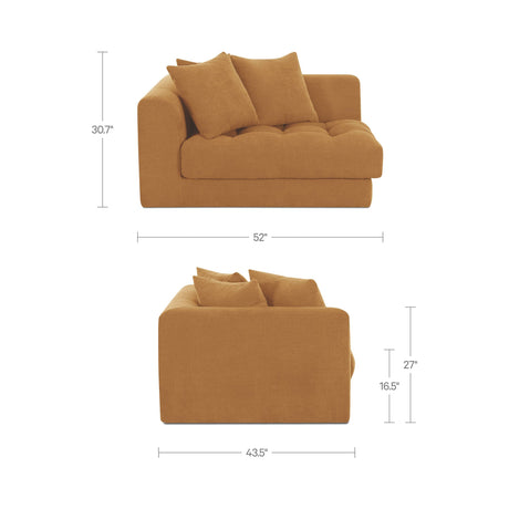 Davie Golden Yellow Left Arm Facing Chair by MOES at Eve Furniture