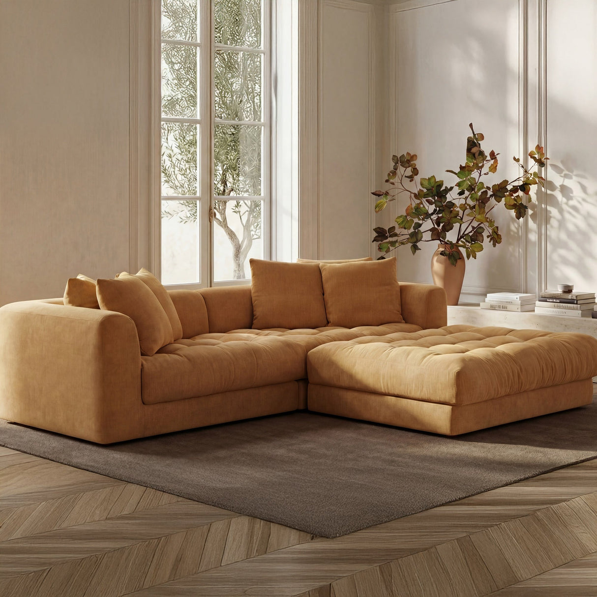 Davie Golden Yellow Nook Modular Sectional by MOES at Eve Furniture