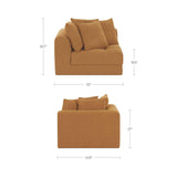 Davie Golden Yellow Right Arm Facing Chair by Moe's Home at Eve Furniture