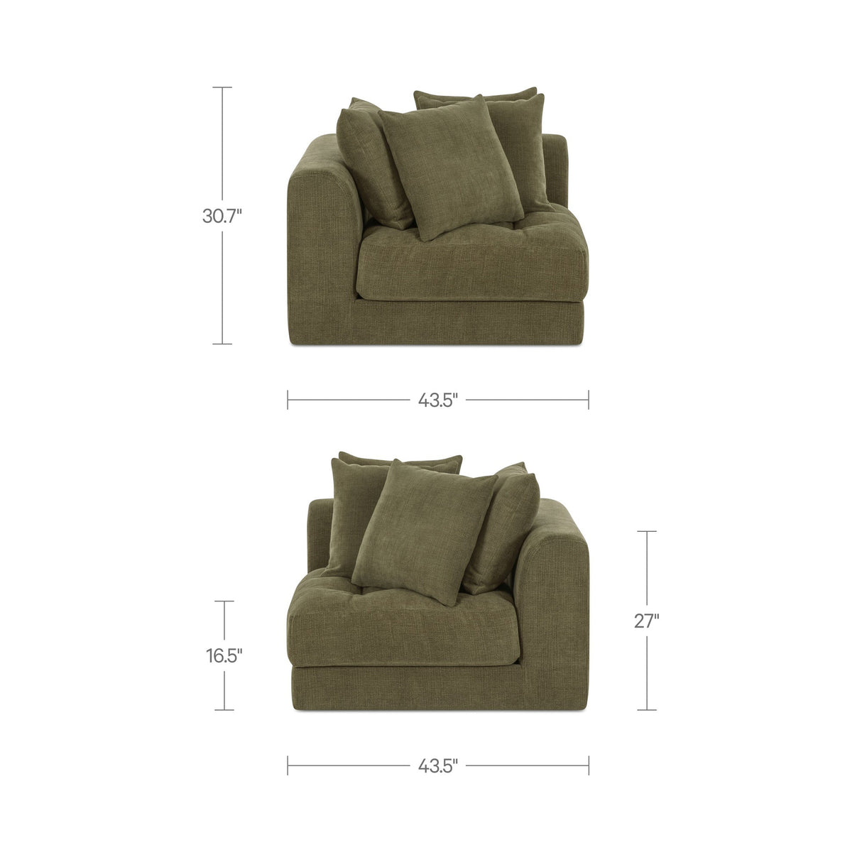 Davie Olive Corner Chair by MOES at Eve Furniture