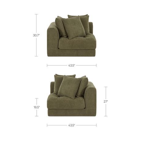 Davie Olive Corner Chair by MOES at Eve Furniture