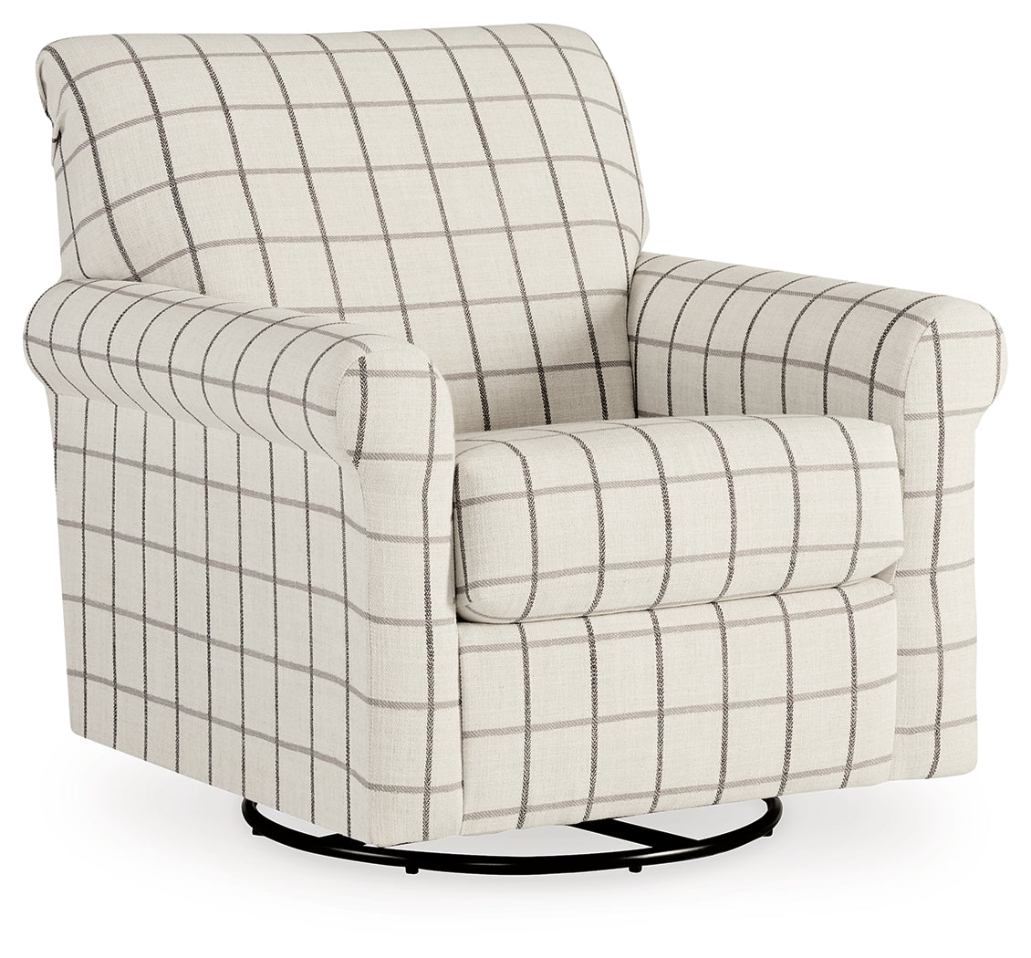 Davinca Charcoal Swivel Glider Accent Chair