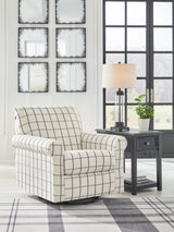 Davinca Charcoal Swivel Glider Accent Chair