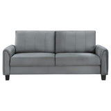 Davis  2-piece Upholstered Rolled Arm Sofa Grey