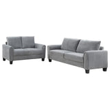 Davis Gray 2-piece Upholstered Rolled Arm Sofa Set by Coaster at Eve Furniture