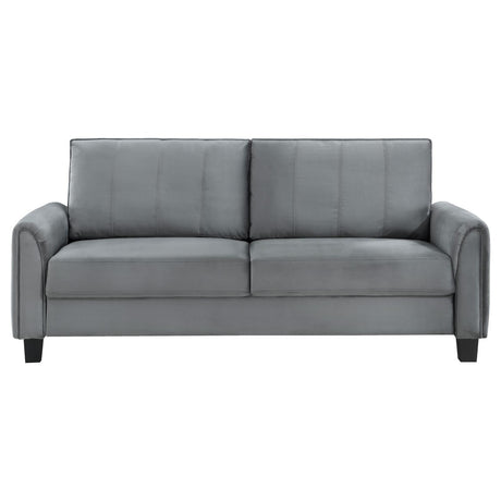 Davis Gray 2-piece Upholstered Rolled Arm Sofa Set by Coaster at Eve Furniture