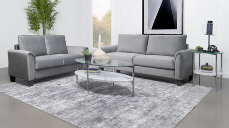 Davis Gray 2-piece Upholstered Rolled Arm Sofa Set by Coaster at Eve Furniture