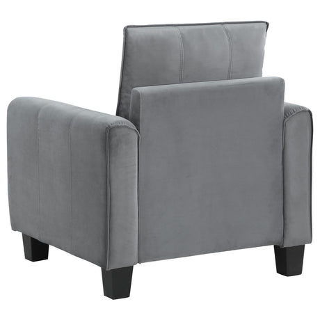 Davis Gray Upholstered Rolled Arm Accent Chair by Coaster at Eve Furniture