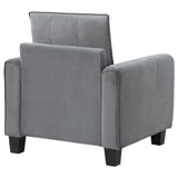 Davis Gray Upholstered Rolled Arm Accent Chair by Coaster at Eve Furniture