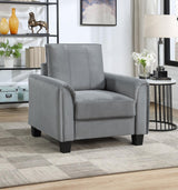 Davis Gray Upholstered Rolled Arm Accent Chair by Coaster at Eve Furniture