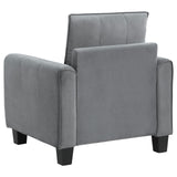 Davis Gray Upholstered Rolled Arm Living Room Set by Coaster at Eve Furniture