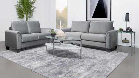 Davis Gray Upholstered Rolled Arm Living Room Set by Coaster at Eve Furniture
