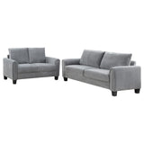 Davis Gray Upholstered Rolled Arm Living Room Set by Coaster at Eve Furniture