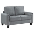 Davis Gray Upholstered Rolled Arm Loveseat by Coaster at Eve Furniture