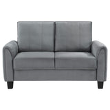Davis Gray Upholstered Rolled Arm Loveseat by Coaster at Eve Furniture