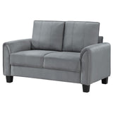 Davis Gray Upholstered Rolled Arm Loveseat by Coaster at Eve Furniture
