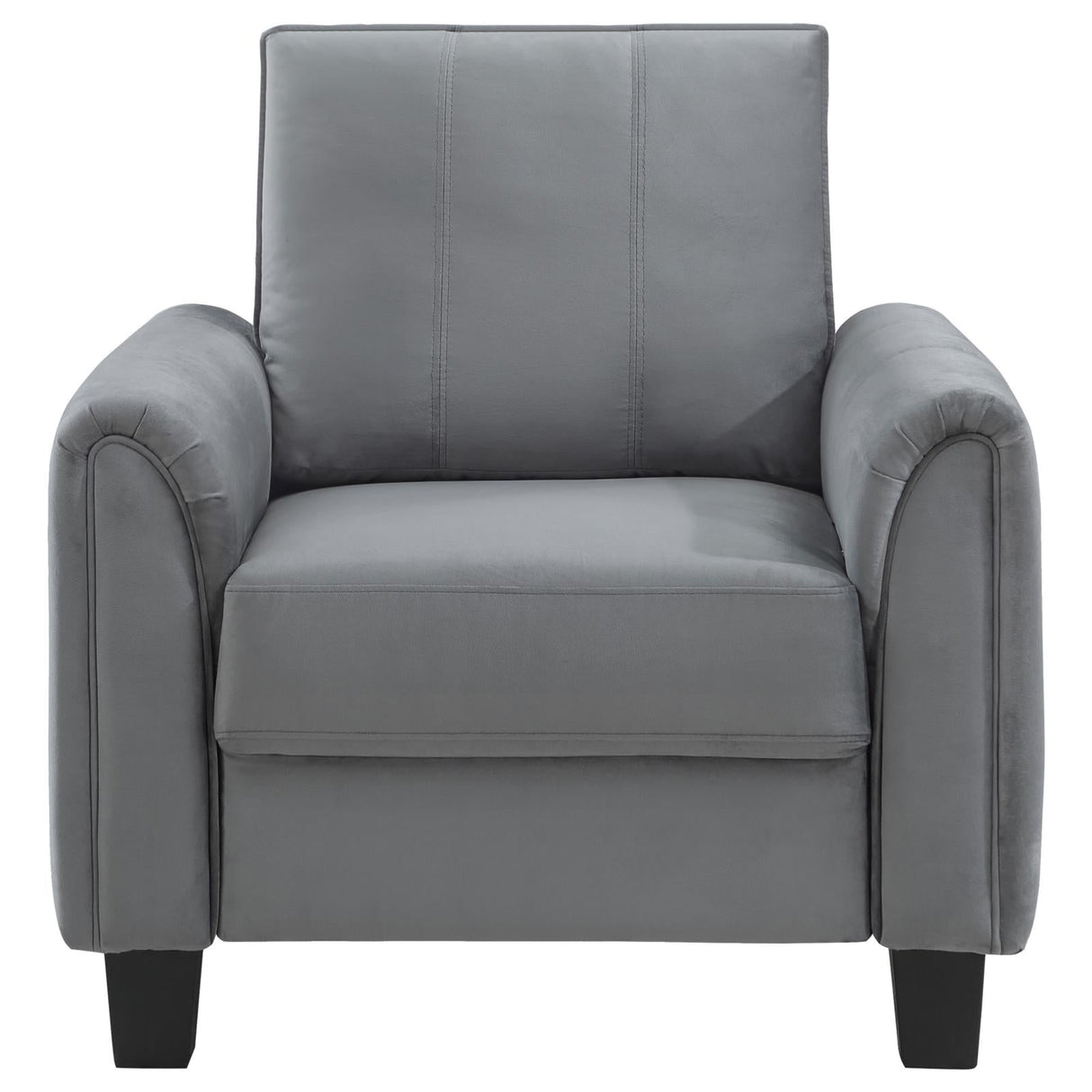 Davis Grey Upholstered Rolled Arm Accent Chair