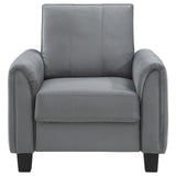 Davis Grey Upholstered Rolled Arm Accent Chair