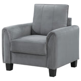 Davis Grey Upholstered Rolled Arm Accent Chair