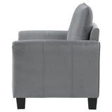 Davis Grey Upholstered Rolled Arm Accent Chair