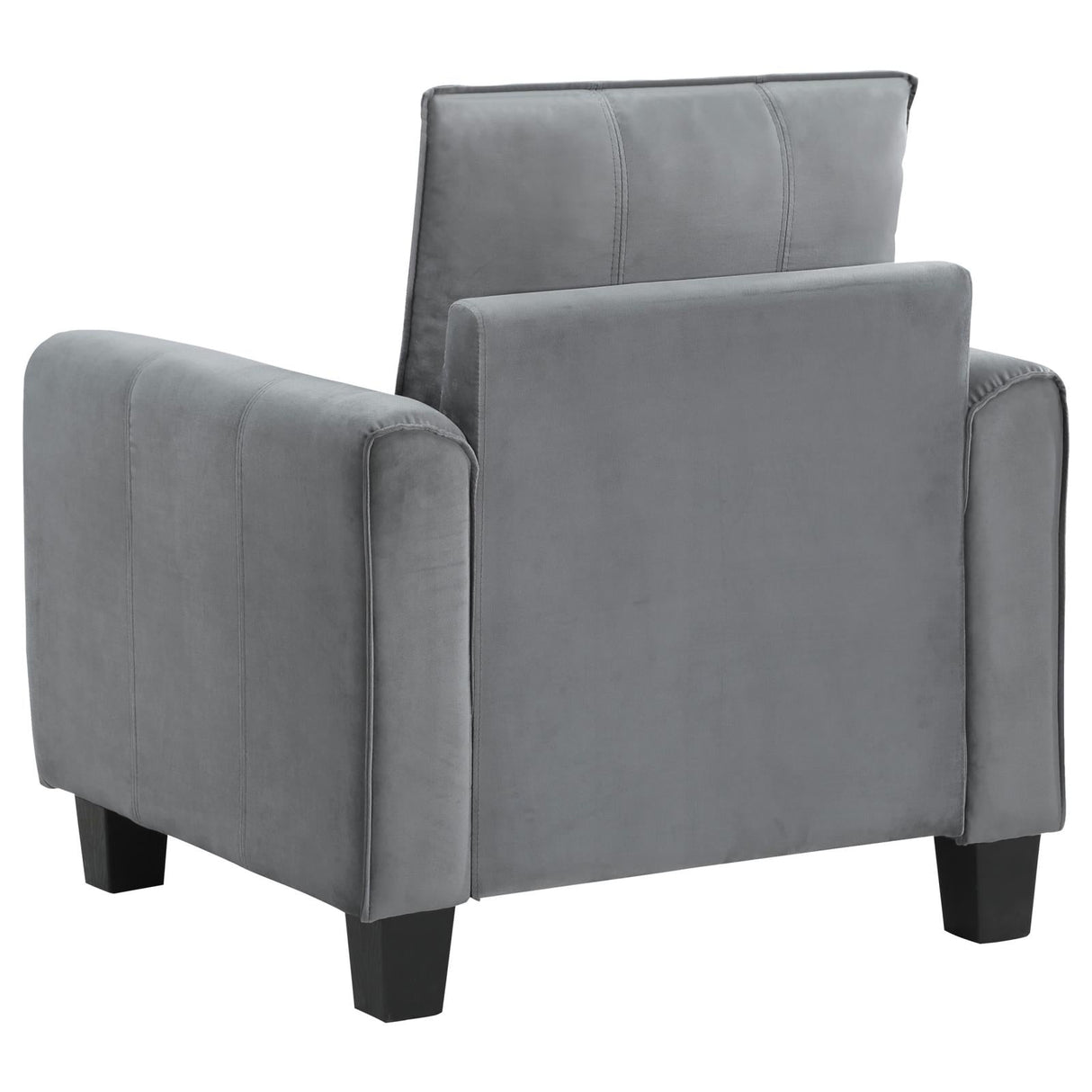 Davis Grey Upholstered Rolled Arm Accent Chair