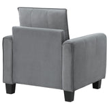 Davis Grey Upholstered Rolled Arm Accent Chair