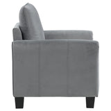 Davis Grey Upholstered Rolled Arm Accent Chair