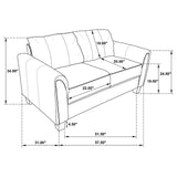 Davis  Upholstered Rolled Arm Loveseat Grey