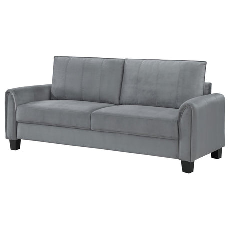 Davis Upholstered Rolled Arm Sofa Grey by Coaster at Eve Furniture