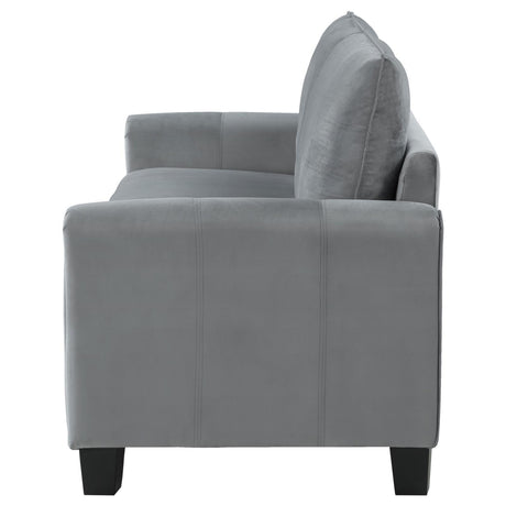 Davis Upholstered Rolled Arm Sofa Grey by Coaster at Eve Furniture