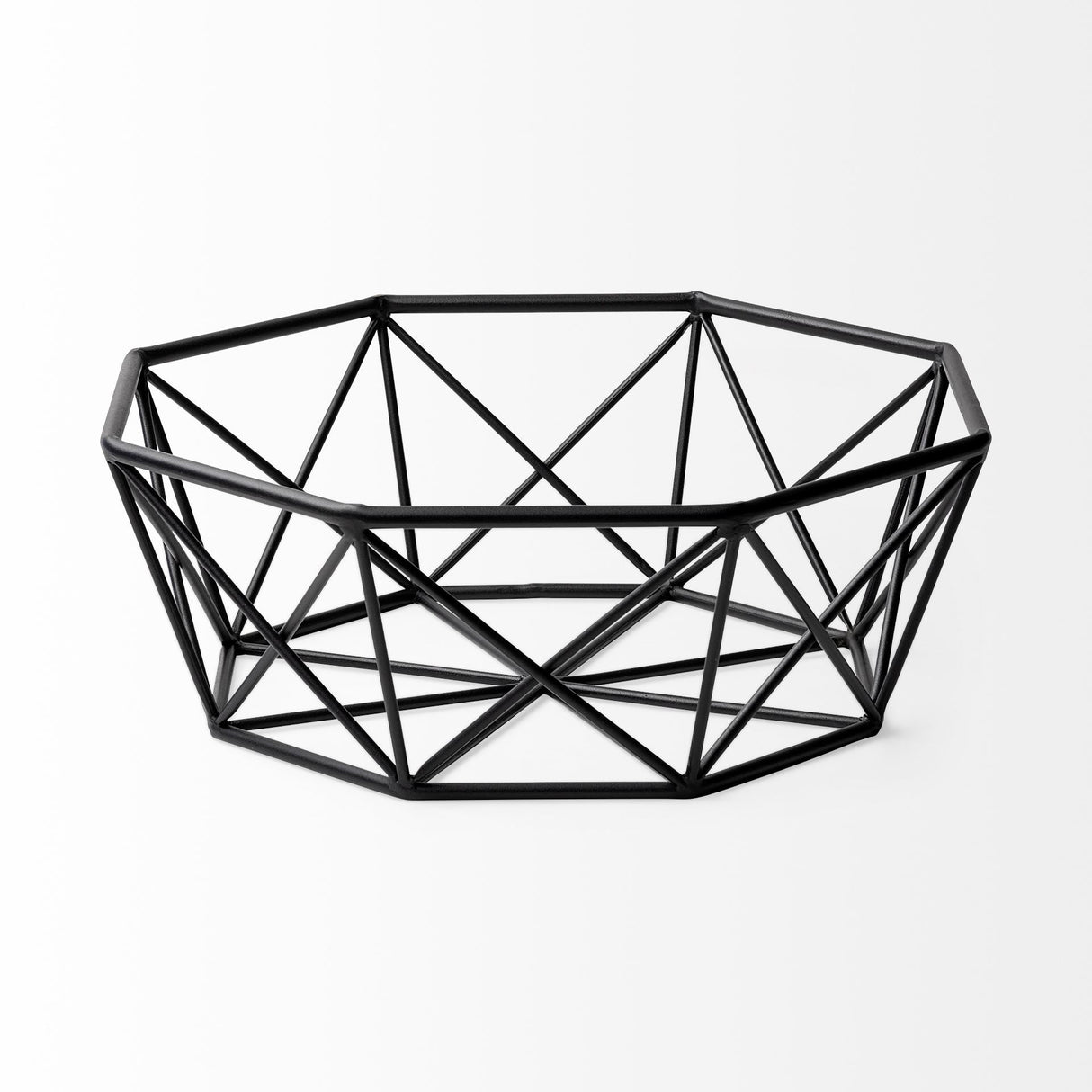 Davy 17L x 17W Black Metal Large Hexagonal Bowl by Mercana at Eve Furniture