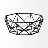 Davy 17L x 17W Black Metal Large Hexagonal Bowl by Mercana at Eve Furniture
