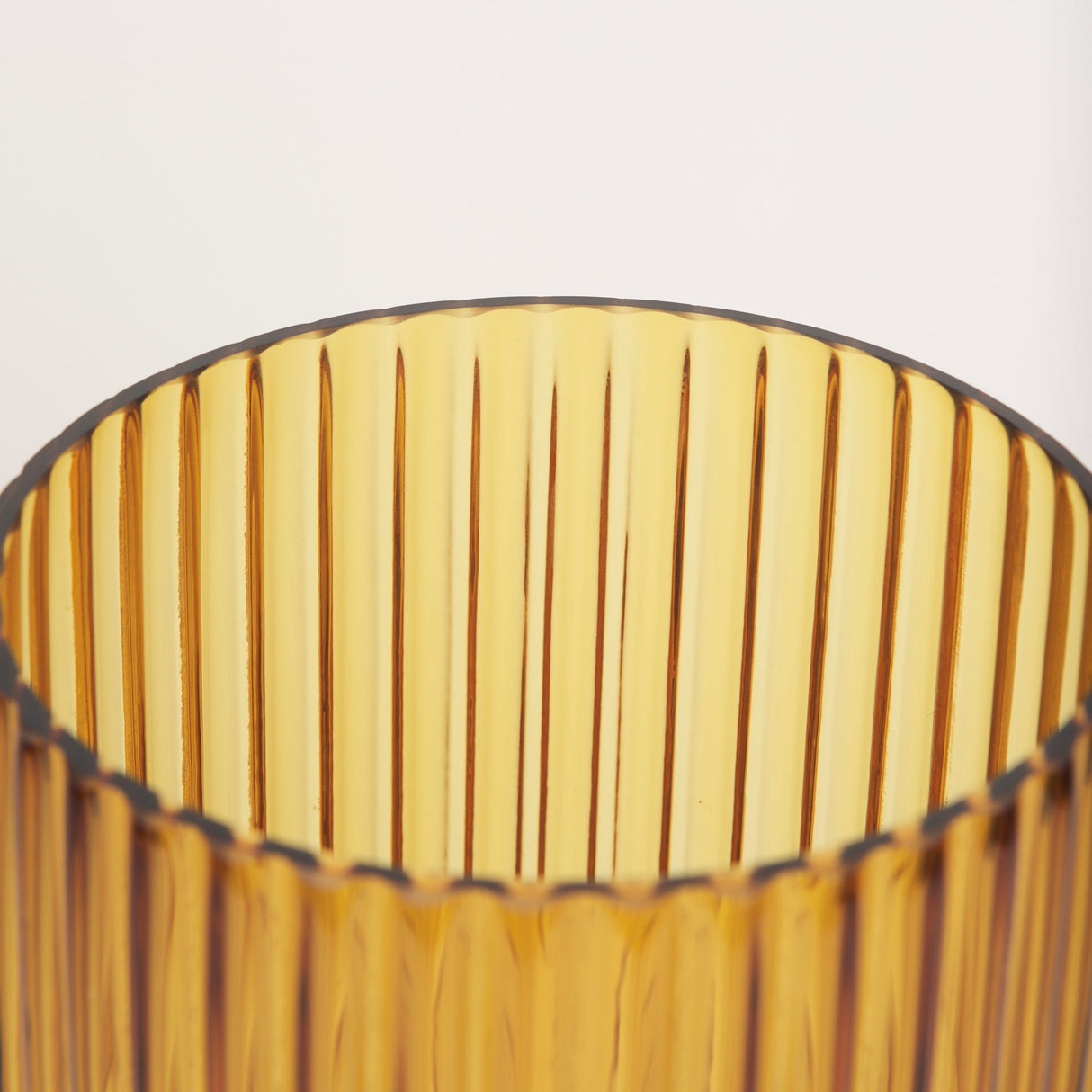 Dawn 11.4" Ribbed Amber Glass Vase by Mercana at Eve Furniture