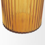 Dawn 11.4" Ribbed Amber Glass Vase by Mercana at Eve Furniture
