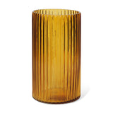 Dawn 11.4" Ribbed Amber Glass Vase by Mercana at Eve Furniture
