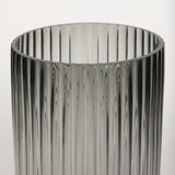 Dawn 11.4" Ribbed Smoke Gray Glass Vase by Mercana at Eve Furniture