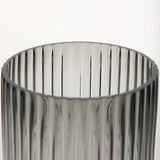 Dawn 11.4" Ribbed Smoke Gray Glass Vase by Mercana at Eve Furniture