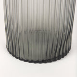 Dawn 11.4" Ribbed Smoke Gray Glass Vase by Mercana at Eve Furniture