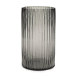 Dawn 11.4" Ribbed Smoke Gray Glass Vase by Mercana at Eve Furniture